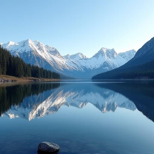 Snow-capped mountains reflected in a clear lake, representing travel adventures.